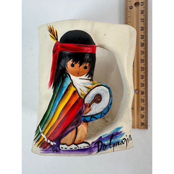 De Grazia Signed Hand Painted Colorful Drummer Boy Candle Holder Luminarie Bag - Picture 14 of 16